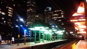 The LYNX stop near our hotel in uptown Charlotte